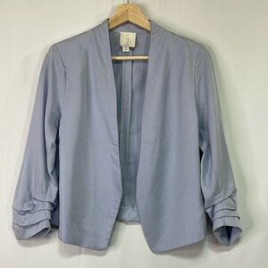 🍔 Joie light blue open front three-quarter length sleeve lightweight jacket: